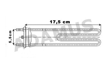 Нагреватель для стиральной машины [A04] 1900Вт LG/ SAMSUNG 17,5см