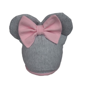 czapka z uszami Minnie - Miki z kokardą jesienna
