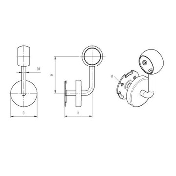 фото ориг. №2, Fasteners railing o42, 4 mm, stainless steel, ce