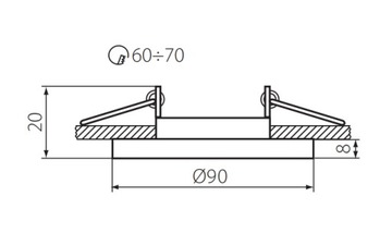 ZESTAW oprawa halogenowa szklana LED CT74P 5W GU10