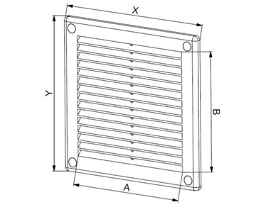 AWENTA РЕШЕТКА, ВЕНТИЛЯЦИОННАЯ КРЫШКА 25x25 TRU8