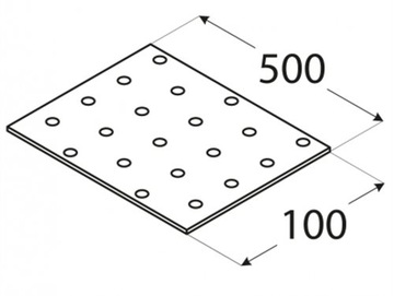 PP17 ПЛОСКИЙ СОЕДИНИТЕЛЬ ПЕРФОРИРОВАННАЯ ПЛАСТИНА 100x500