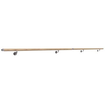 Poręcz ścienna do ściany drewniana fi42 42mm 310cm dąb dębowa lakierowana