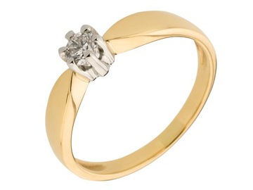 ЗОЛОТОЕ ОБРУЧАЛЬНОЕ КОЛЬЦО С БРИЛЛИАНТОМ 0,15 КАТ