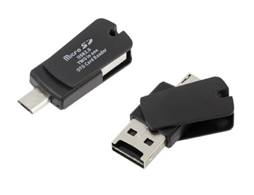 Forever microSD и SD USB + кардридер microUSB белый OTG