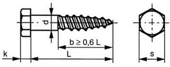 Шуруп для дерева закаленный 6x80 DIN 571 2 шт.