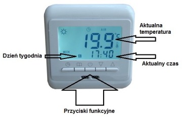 TERMOSTAT POKOJOWY REGULATOR TEMPERATURY 7 DNIOWY