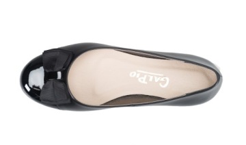 БАЛЕТКИ С БАНТОМ, ЧЕРНЫЕ, КОЖАНЫЕ, размер 39