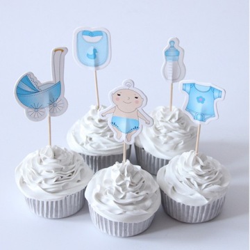 Топперы для маффинов, украшение BABY SHOWER, 6 шт.