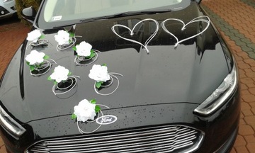 Dekoracja ślubna samochodu ozdoby na auto do ślubu
