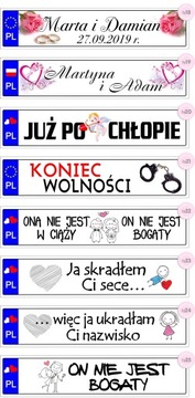 TABLICE weselne ślubne na samochód