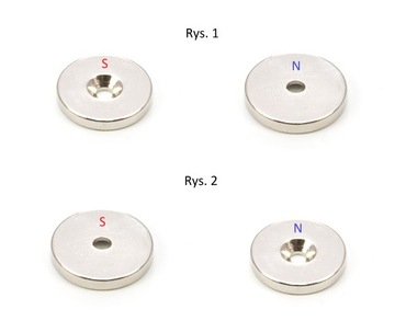 MAGNES NEODYMOWY MOCNY 8x3 mm Z OTWOREM 6/3,5 mm POD WKRĘT ZESTAW 5 SZTUK