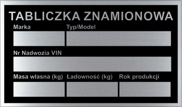 Tabliczka znamionowa 85x50mm HQ aluminium