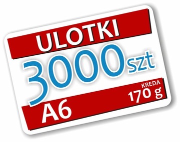 Ulotki Dwustronne A6 3000 szt 170 g Grube Ulotka