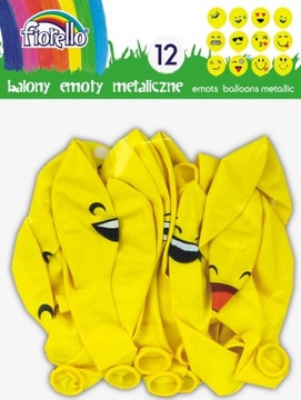 Balony FIORELLO Buźki Emoty metaliczne 12 szt