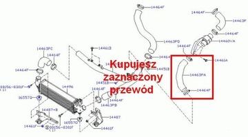 PŘÍVOD TRUBKA WAZ TURBO INTERCOOLER NISSAN PRIME P12 1,9 DCI