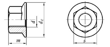 Фланцевая гайка M12, оцинкованная DIN6923, 10 шт.