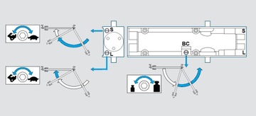 Дверной доводчик ASSA ABLOY DC135 с противопожарной планкой EV1 серебристого цвета