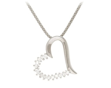 СЕРЕБРЯНАЯ ЦЕПЬ И КУЛОН-РОДАТА. СЕРДЦЕ ЦИРКОНИЙ