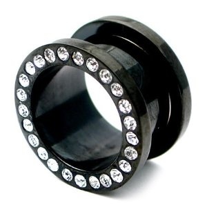 TUNELE PLUG AKRYLOWY TUNEL Z KRYSZTAŁKAMI 16 mm