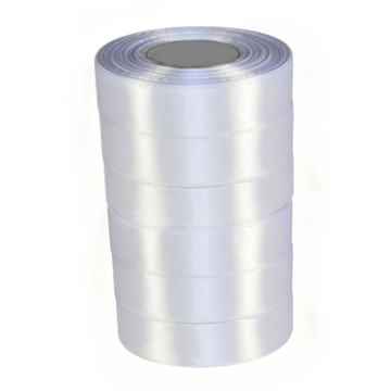Tasiemka 25mm satynowa 6szt HURT 8002 BIAŁA
