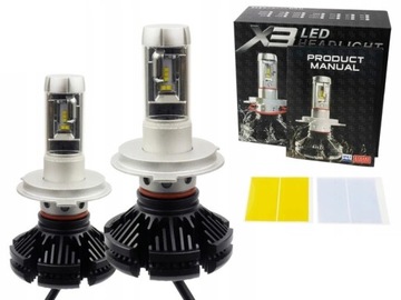 Żarówki 2szt LED H4 X3 ZES 50W 12000lm LUMILEDS