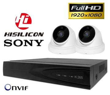 2x FULL HD SONY МОНИТОРИНГ H265+ NVR POE WDR IR