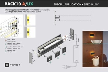 Profil aluminiowy anodowany BACK10 do taśma led