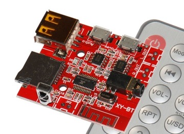 Odtwarzacz MP3 BT USB micro SD, IR pilot 2x3W, EQU