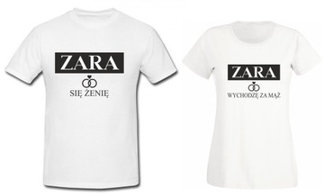 Koszulki dla par małżeństw mąż żona ZARAZ białe