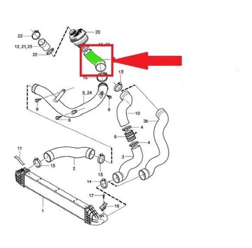 PŘÍVOD TURBO INTERCOOLER VOLVO C30 C70 S40 2.0 D