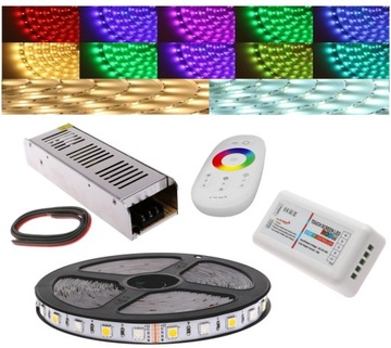 ZESTAW 8m Taśma LED RGBW RGB + BIAŁY Ciepły Zimny