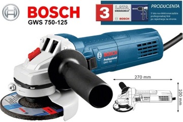 УГЛОВАЯ ШЛИФРОВАЛЬНАЯ МАШИНА 125 мм BOSCH GWS 750-125