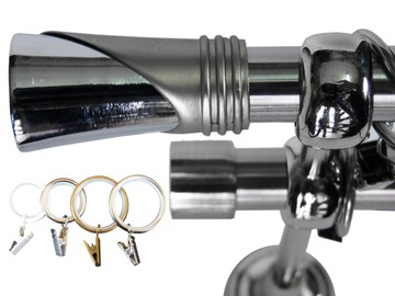 KARNISZ+CICHE KÓŁKA METAL 19/19MM PODWÓJNY 140CM