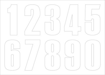 НАКЛЕЙКА С СТАРТОВЫМ НОМЕРОМ 1 200 мм БЕЛАЯ 3 ШТ.
