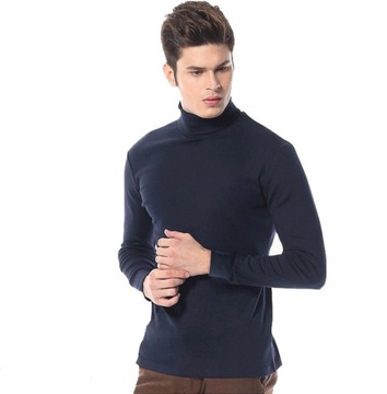 Elegancki golf sweter męski AREK swetry L granatow