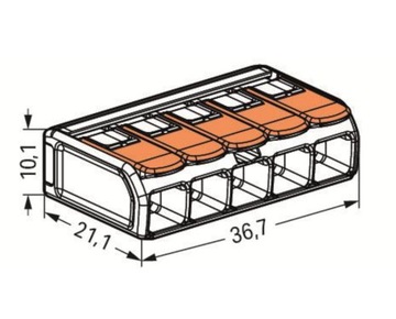 SZYBKOZŁĄCZKA WAGO 5x6 mm ZŁĄCZKA DRUT LINKA 221-615