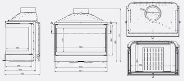 Каминная топка KFD ECO MAX 3-стеклянная