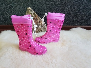 RÓŻOWE KALOSZE MINNIE-33-GUMIACZKI STOPER PROMOCJA