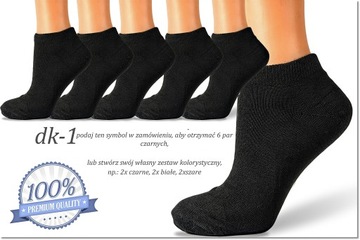 Ponožky ponožky členkové ponožky dámske bavlnené 6 párov 35-38