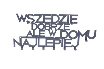 Wieszak ścienny na ubrania klucze WSZĘDZIE DOBRZE