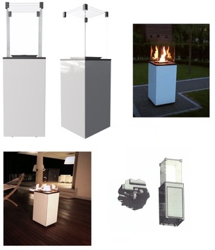 PARASOL GRZEWCZY PROMIENNIK GAZOWY OGRZEWACZ BIAŁY