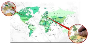 ПРОБКОВАЯ доска Карта мира со странами изображение 90x50