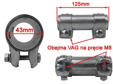 Соединитель трубы хомут глушителя 43 мм хомут муфта
