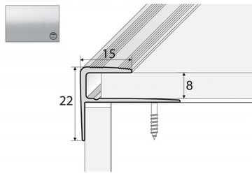 A60 Listwa aluminiowa schodowa 90cm SREBRO