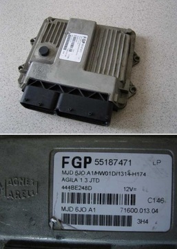 Sterownik Opel Agila 1.3 JTD FGP MJD 55187471 LP