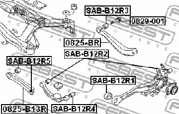 SUBARU OUTBACK LEGACY 2004 TULEJA WAHACZA TYŁ ZESTAW