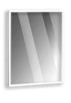 Часы LED MIRROR 50x60 АЛЮМИНИЕВАЯ РАМКА с выключателем.