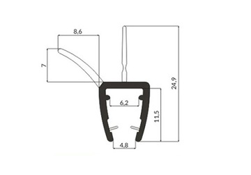 Уплотнитель для душевой кабины BENT UK03 Арка 0,4 м