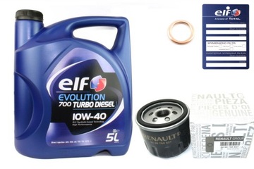 OLEJ ELF 10W40 TURBO DIESEL FILTR OLEJU 1.9 DCI MEGANE II SCENIC II +zawie